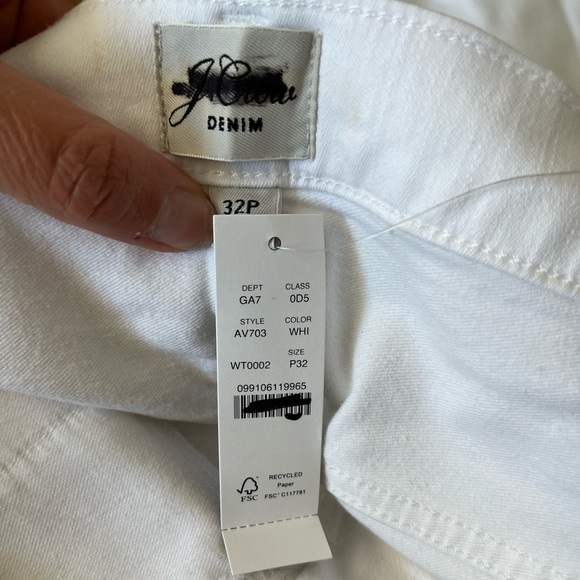 J. Crew Petite 9" vintage slim straight jean AV702 white 32P - Picture 4 of 6